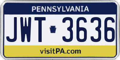 PA license plate JWT3636