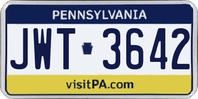PA license plate JWT3642