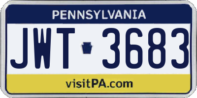 PA license plate JWT3683
