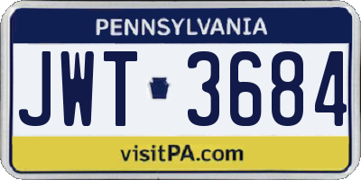 PA license plate JWT3684
