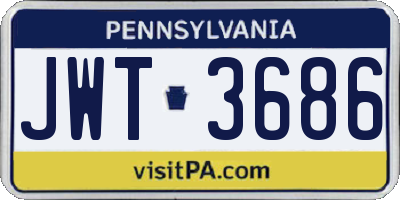 PA license plate JWT3686