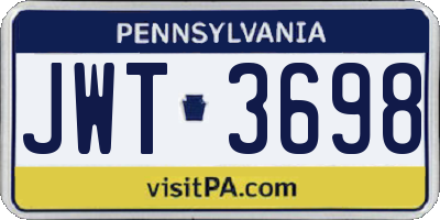 PA license plate JWT3698