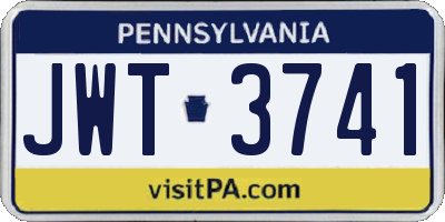 PA license plate JWT3741