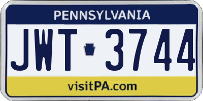 PA license plate JWT3744