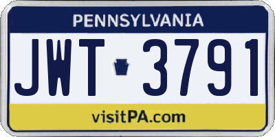 PA license plate JWT3791