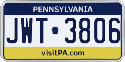 PA license plate JWT3806