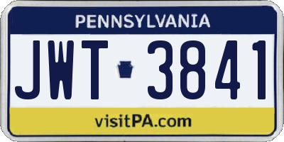 PA license plate JWT3841