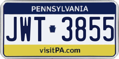 PA license plate JWT3855