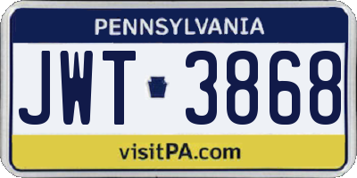 PA license plate JWT3868