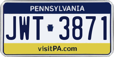 PA license plate JWT3871