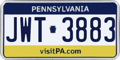 PA license plate JWT3883
