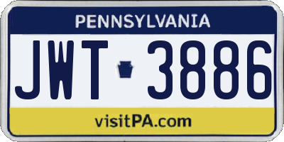 PA license plate JWT3886