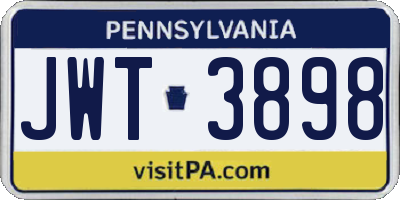 PA license plate JWT3898