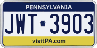 PA license plate JWT3903