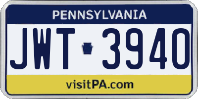 PA license plate JWT3940
