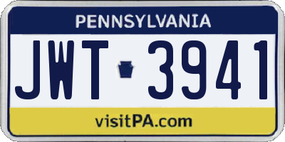 PA license plate JWT3941