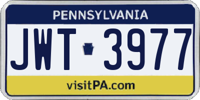 PA license plate JWT3977
