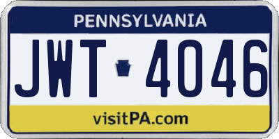 PA license plate JWT4046