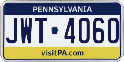 PA license plate JWT4060