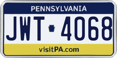 PA license plate JWT4068