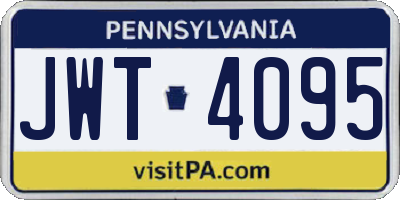 PA license plate JWT4095