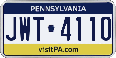 PA license plate JWT4110