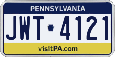 PA license plate JWT4121
