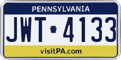 PA license plate JWT4133