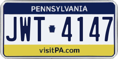 PA license plate JWT4147