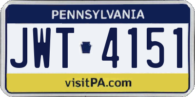 PA license plate JWT4151