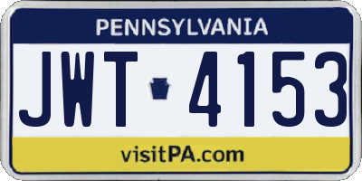PA license plate JWT4153