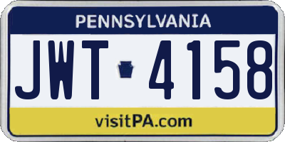 PA license plate JWT4158