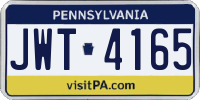 PA license plate JWT4165