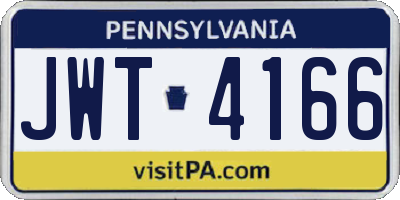 PA license plate JWT4166