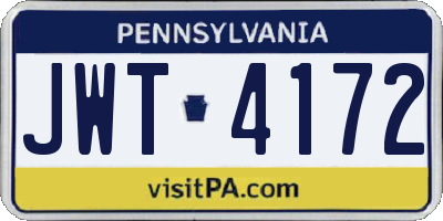 PA license plate JWT4172