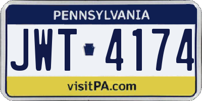 PA license plate JWT4174
