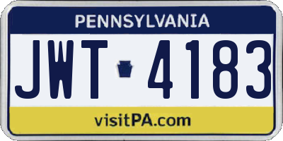 PA license plate JWT4183