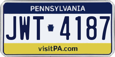 PA license plate JWT4187