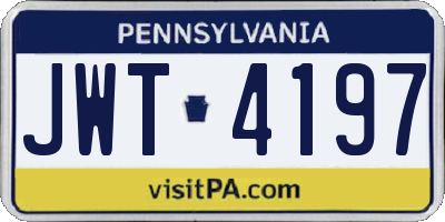 PA license plate JWT4197