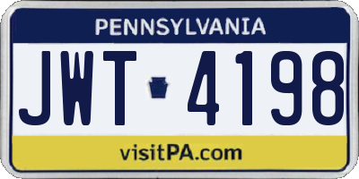 PA license plate JWT4198