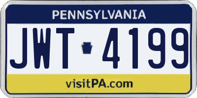 PA license plate JWT4199