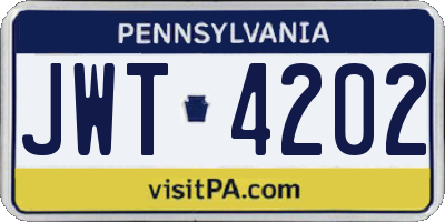 PA license plate JWT4202