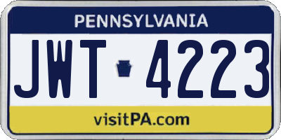 PA license plate JWT4223