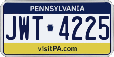 PA license plate JWT4225