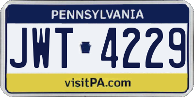 PA license plate JWT4229