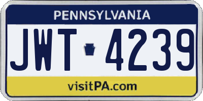 PA license plate JWT4239
