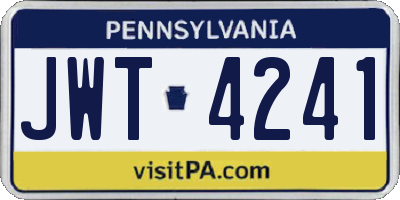 PA license plate JWT4241