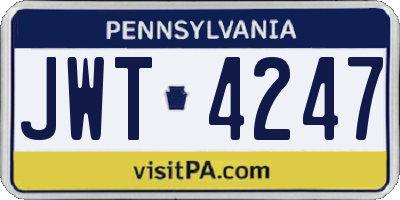 PA license plate JWT4247