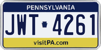 PA license plate JWT4261