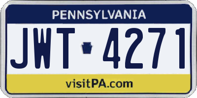 PA license plate JWT4271